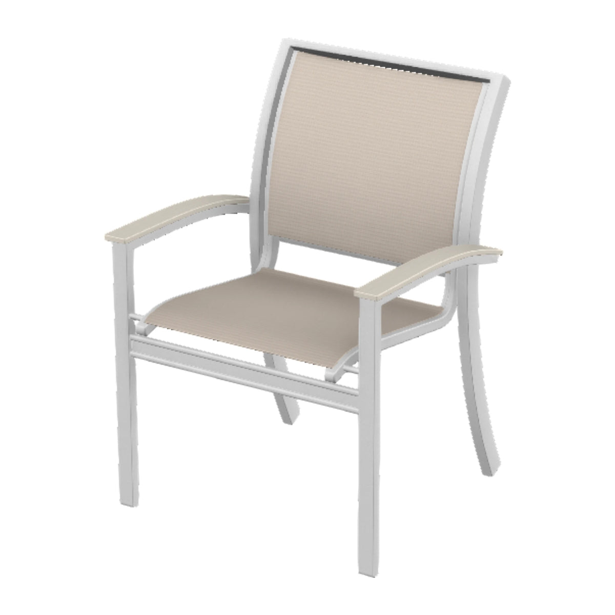 Bazza Sling Stacking Dining Chair — White Txt PC / Laguna Accents