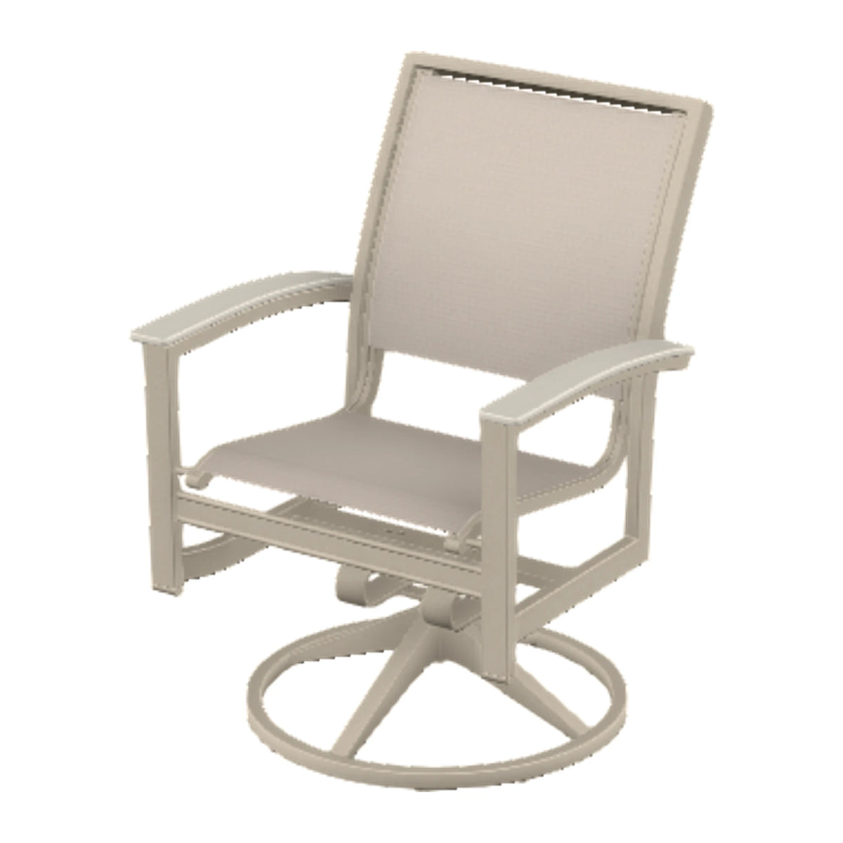 Bazza Sling Swivel Rocker Dining Chair — Desert Sand PC / Laguna Accents