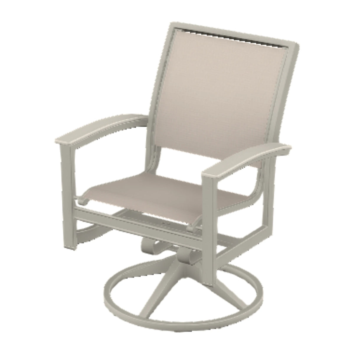 Bazza Sling Swivel Rocker Dining Chair — Warm Grey PC / Laguna Accents