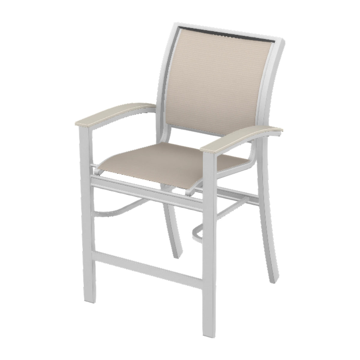Bazza Sling Balcony Chair — White Txt PC / Laguna Accents
