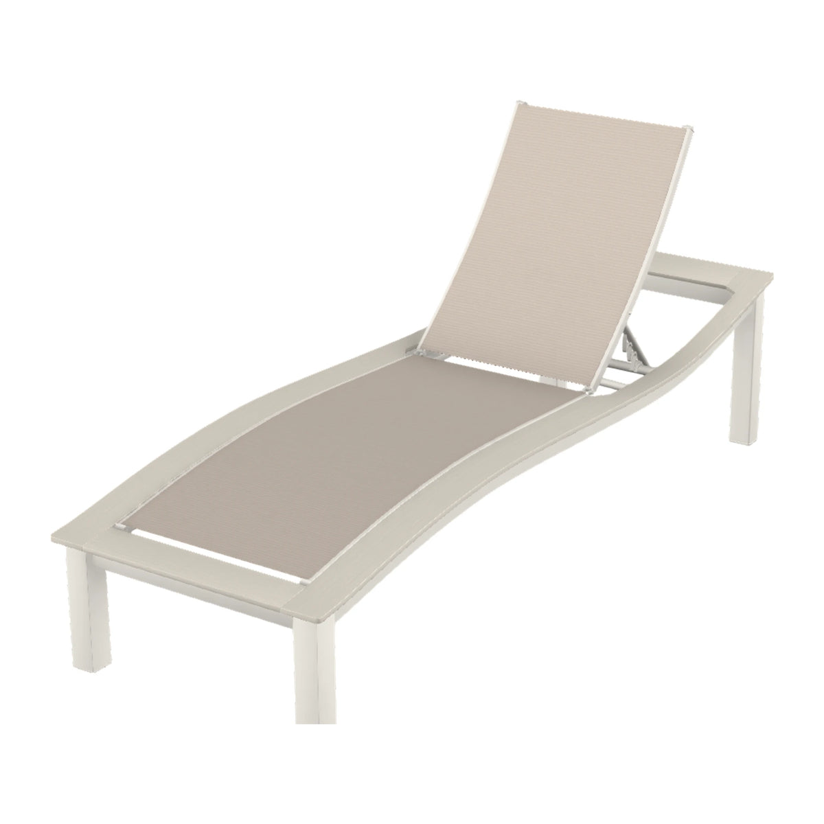Bazza Sling Armless Chaise — Snow PC / Laguna Accents
