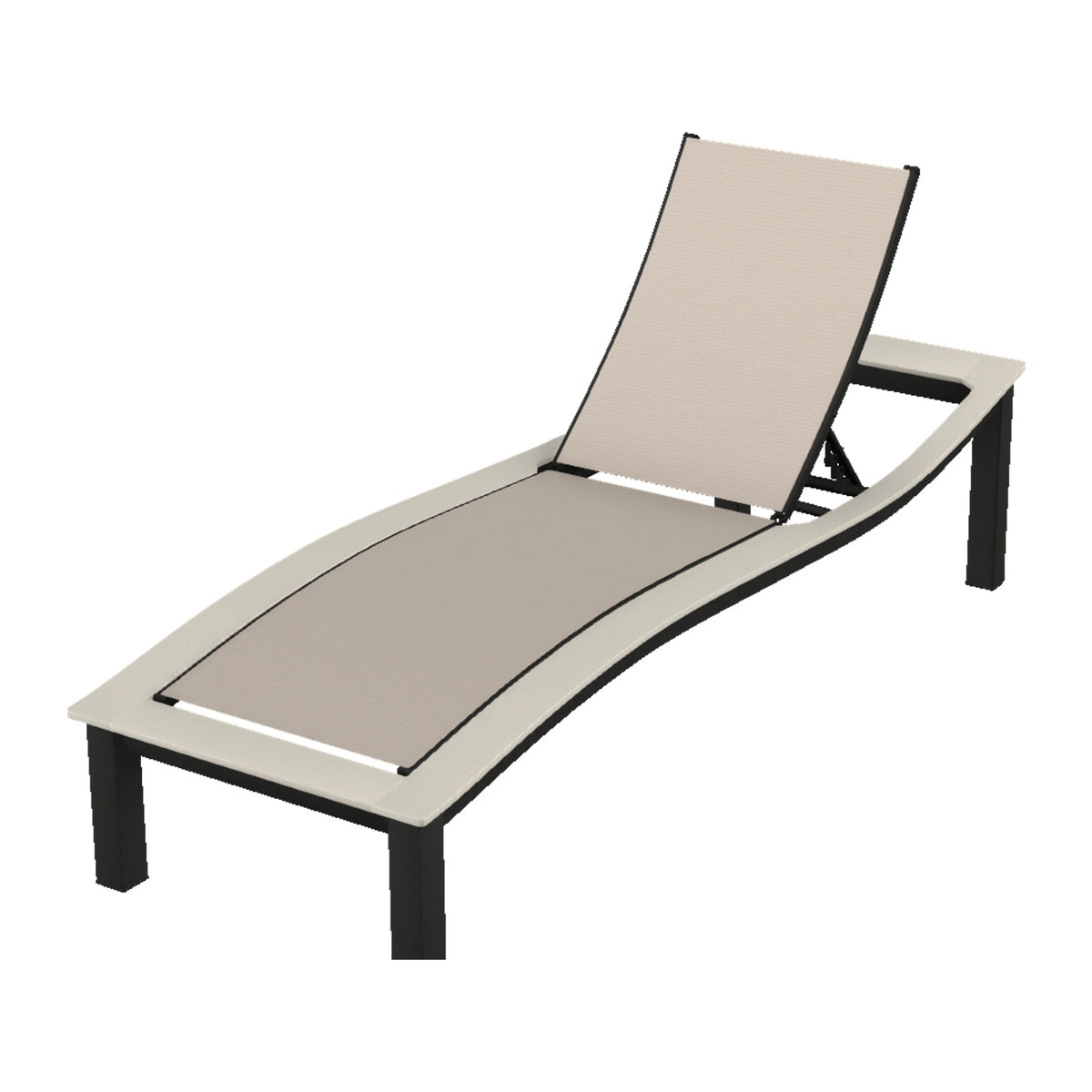Bazza Sling Armless Chaise — Black PC / Laguna Accents