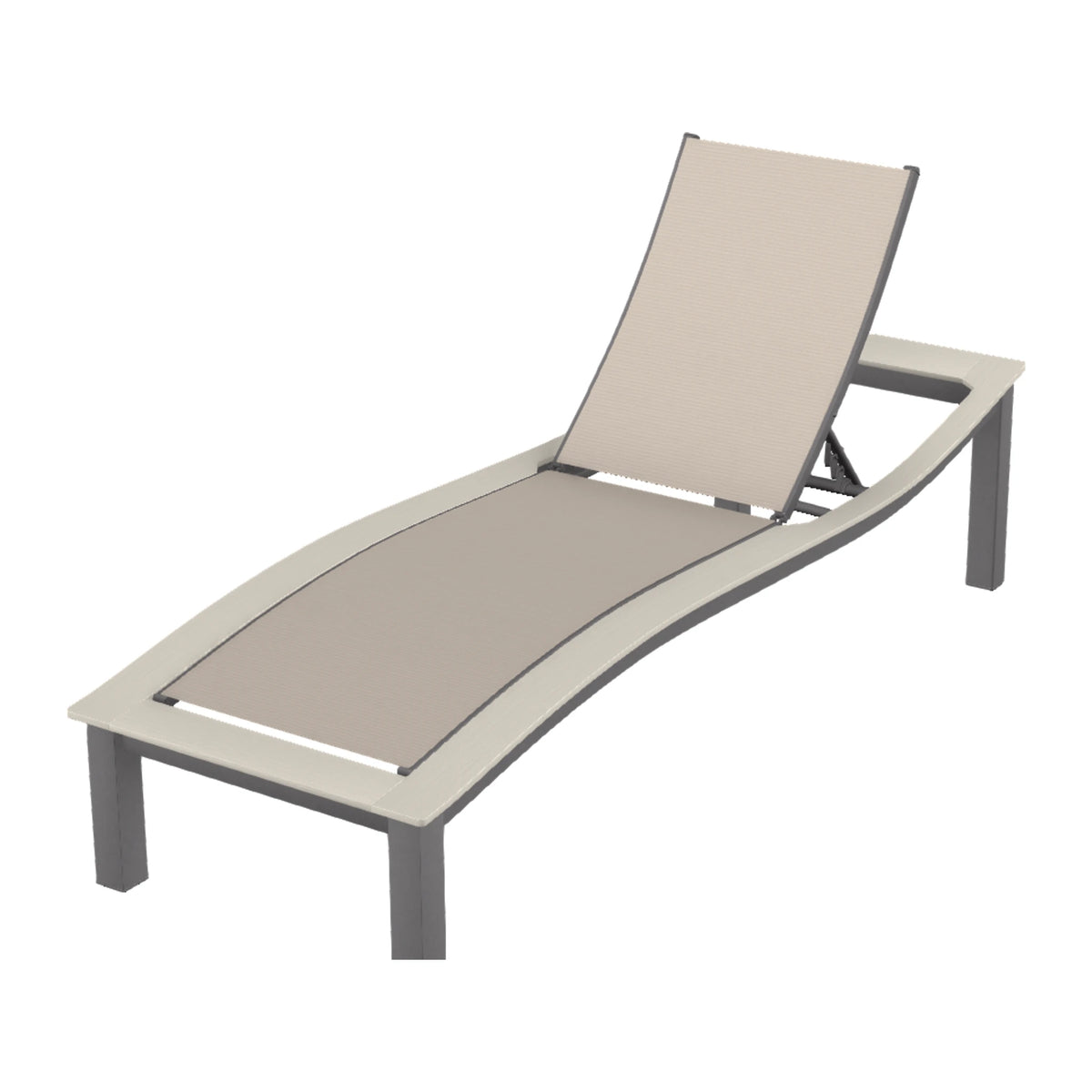 Bazza Sling Armless Chaise — Graphite Txt PC / Laguna Accents
