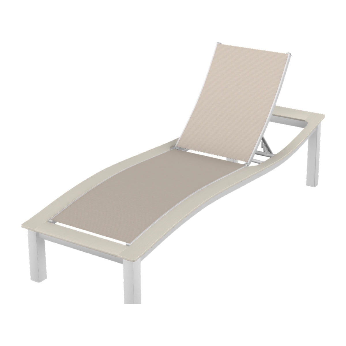 Bazza Sling Armless Chaise — White Txt PC / Laguna Accents