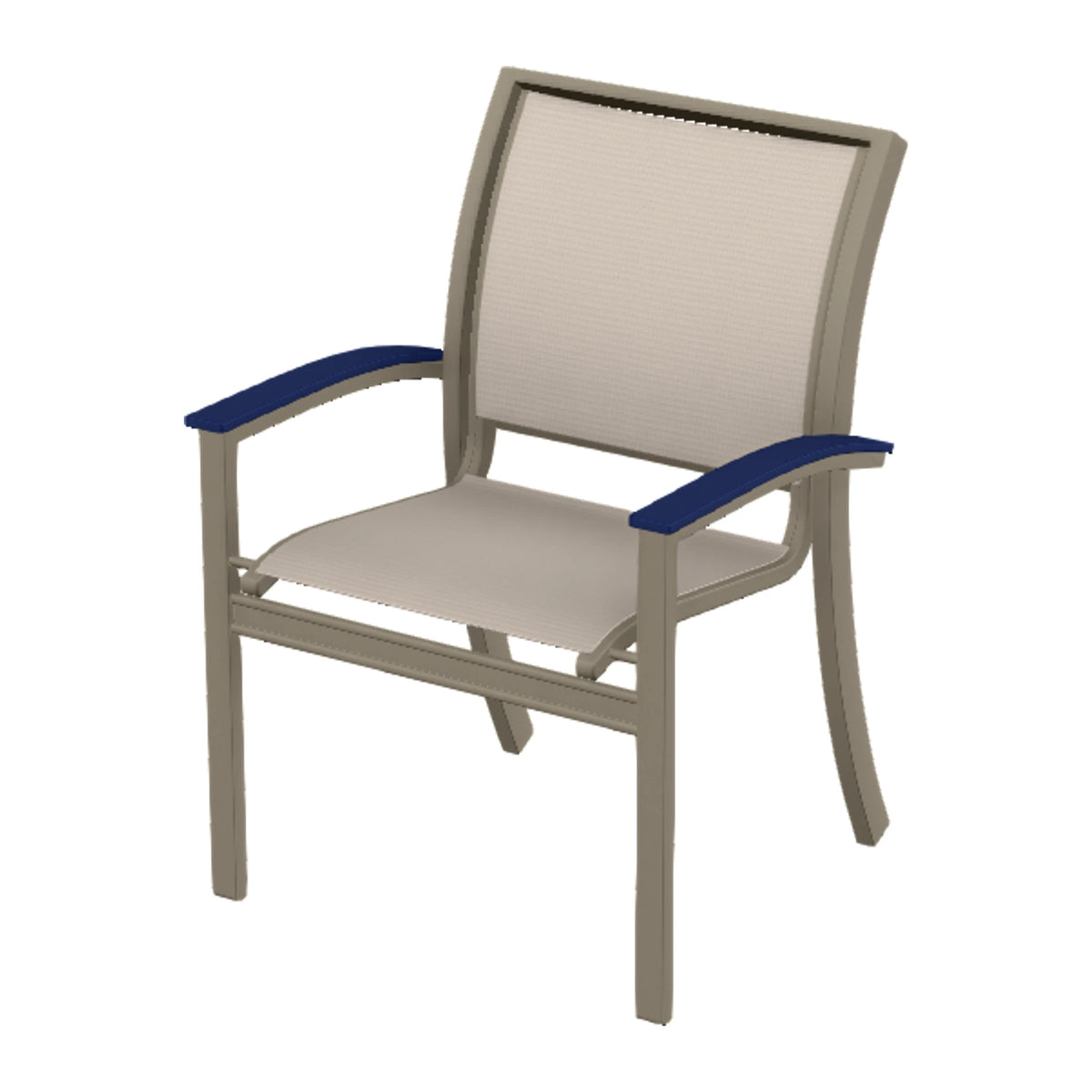 Bazza Sling Stacking Dining Chair — Storm PC / Navy Accents