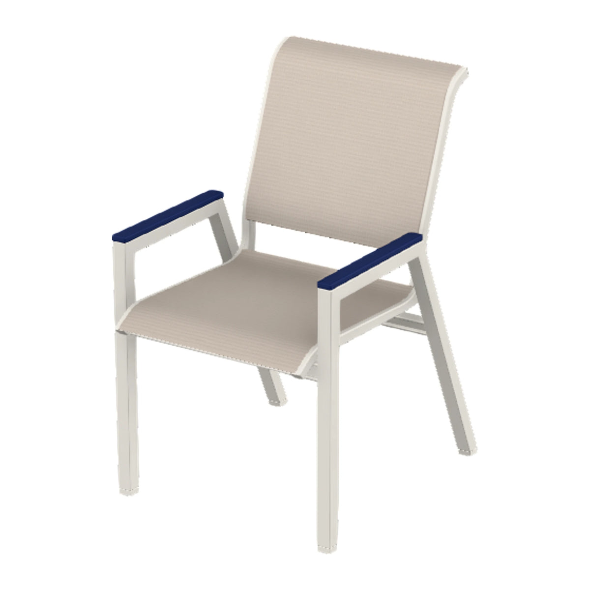 Bazza Sling Bistro Chair — Snow PC / Navy Accents