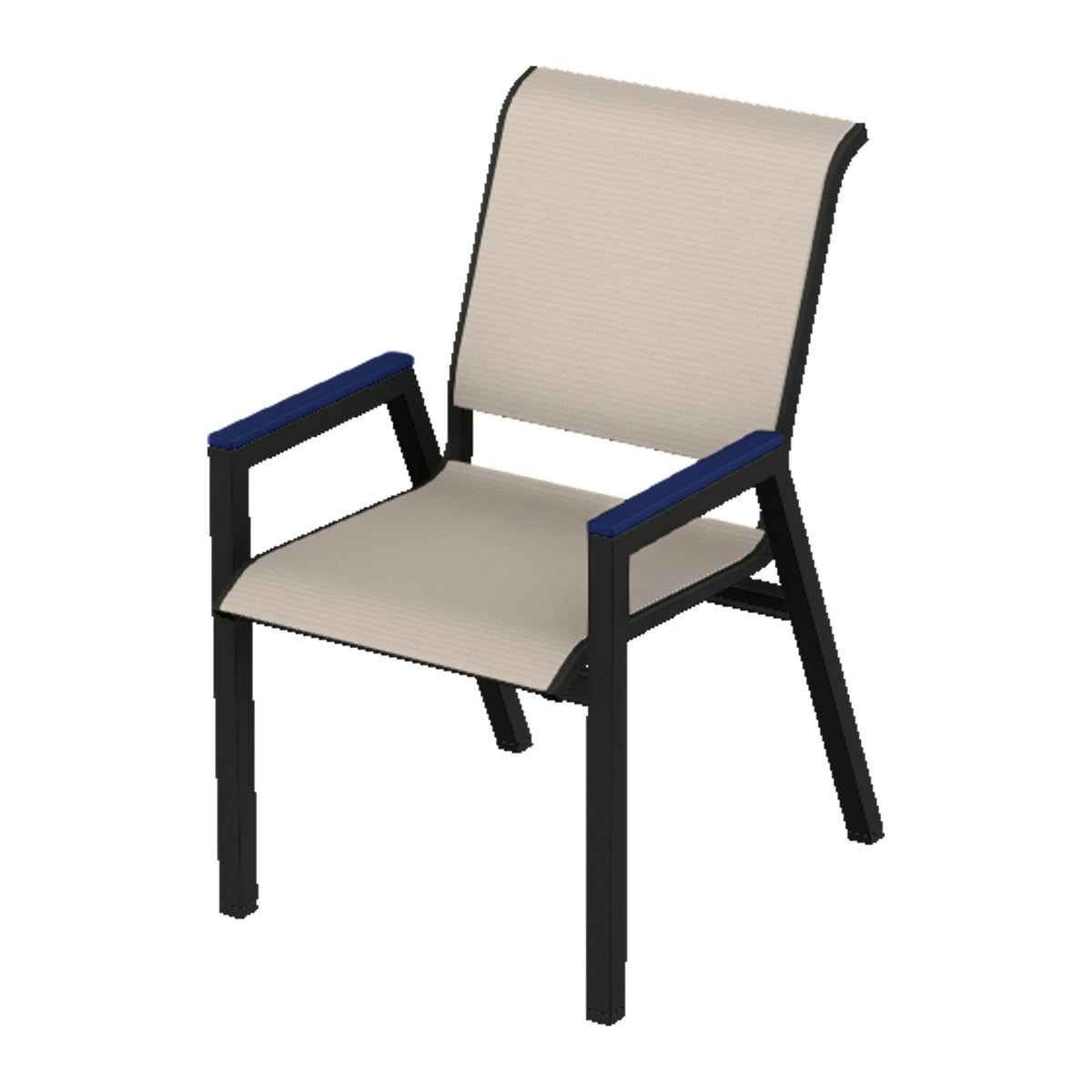 Bazza Sling Bistro Chair — Black PC / Navy Accents