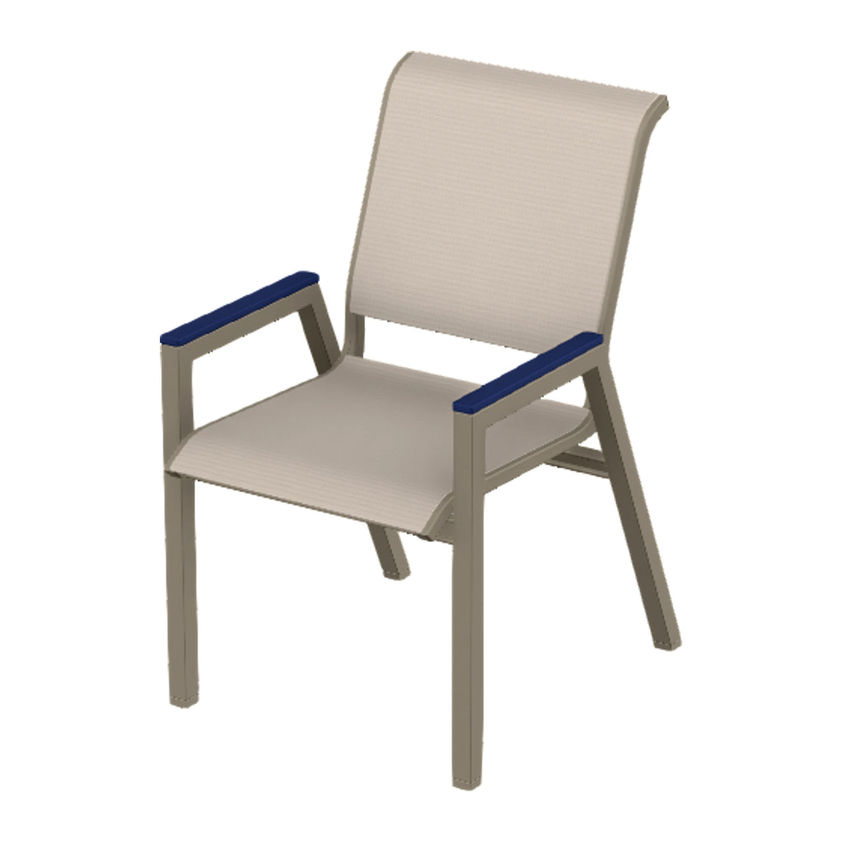 Bazza Sling Bistro Chair — Storm PC / Navy Accents