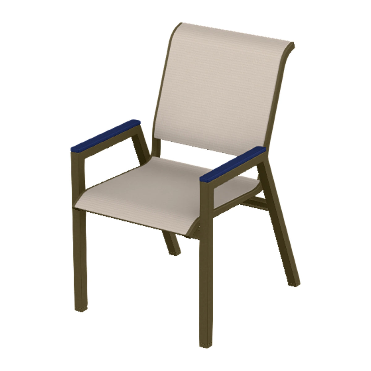 Bazza Sling Bistro Chair — Beachwood PC / Navy Accents