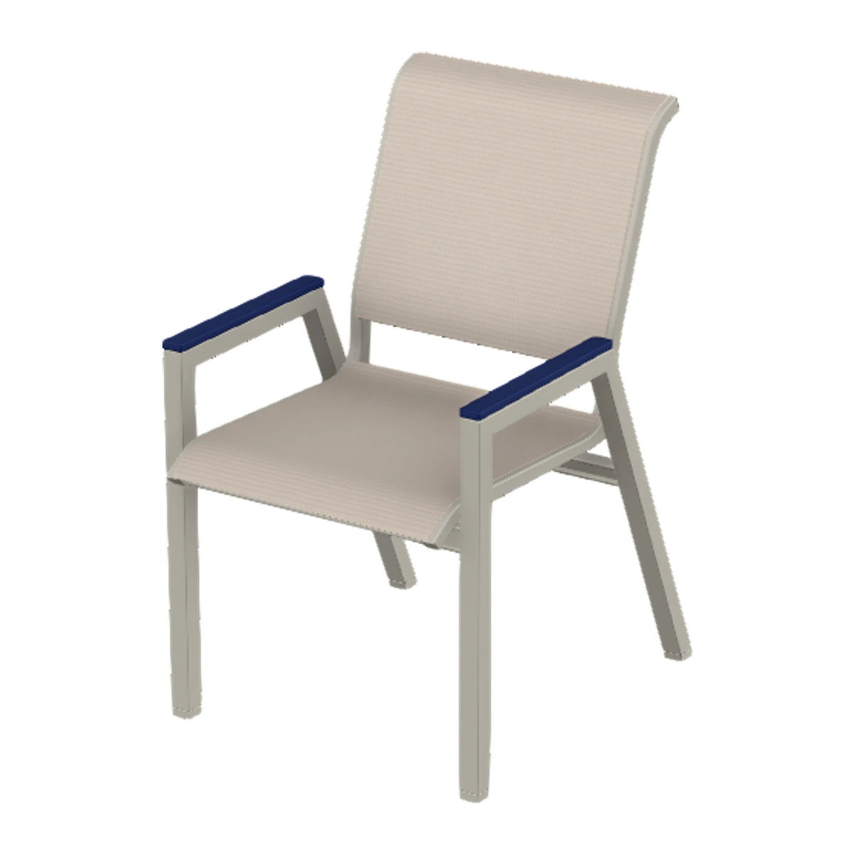 Bazza Sling Bistro Chair — Warm Grey PC / Navy Accents
