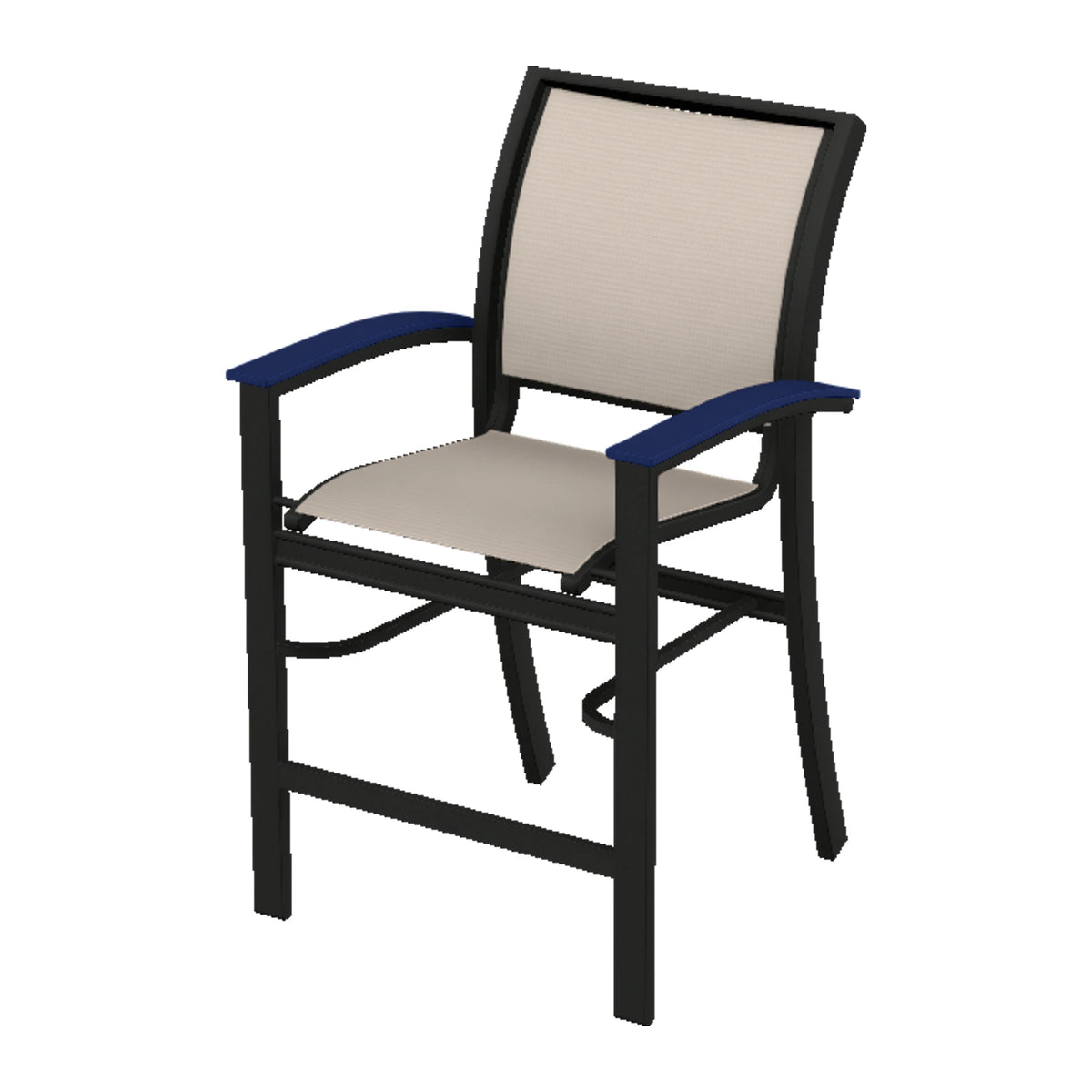 Bazza Sling Balcony Chair — Black PC / Navy Accents