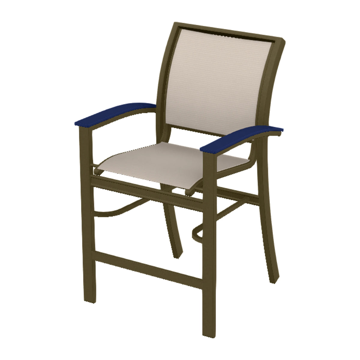 Bazza Sling Balcony Chair — Beachwood PC / Navy Accents