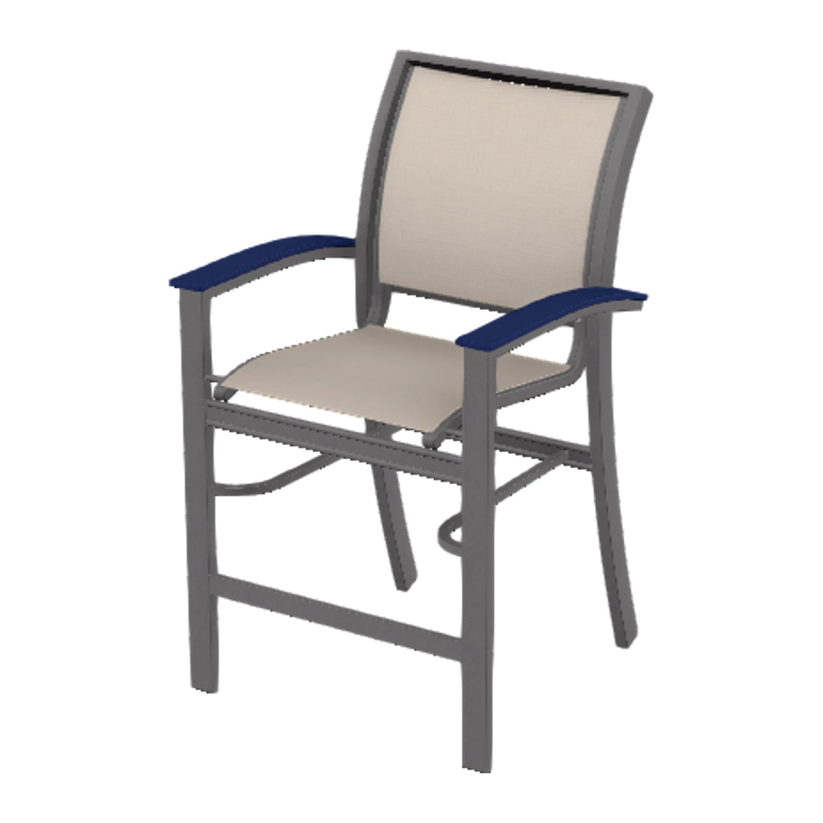 Bazza Sling Balcony Chair — Graphite Txt PC / Navy Accents