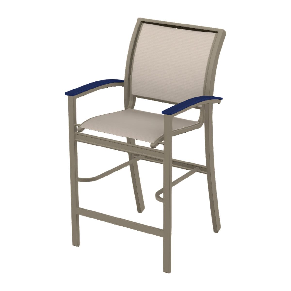 Bazza Sling Bar Chair — Storm PC / Navy Accents