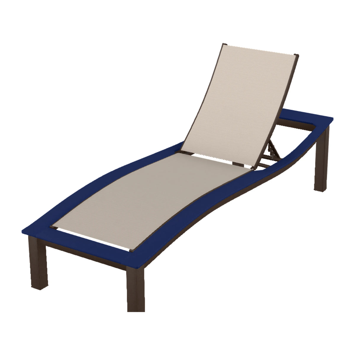 Bazza Sling Armless Chaise — Kona PC / Navy Accents