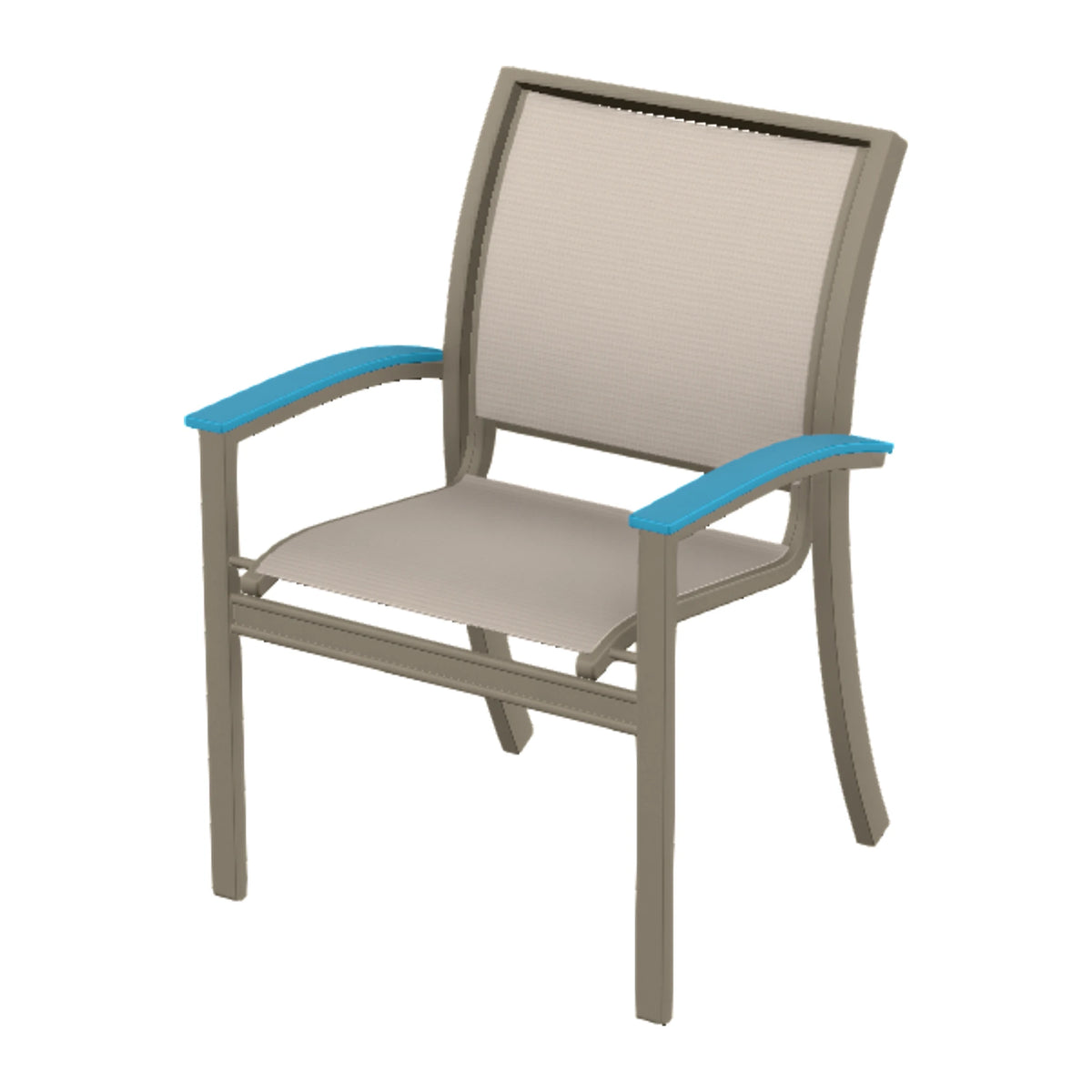 Bazza Sling Stacking Dining Chair — Storm PC / Aqua Accents