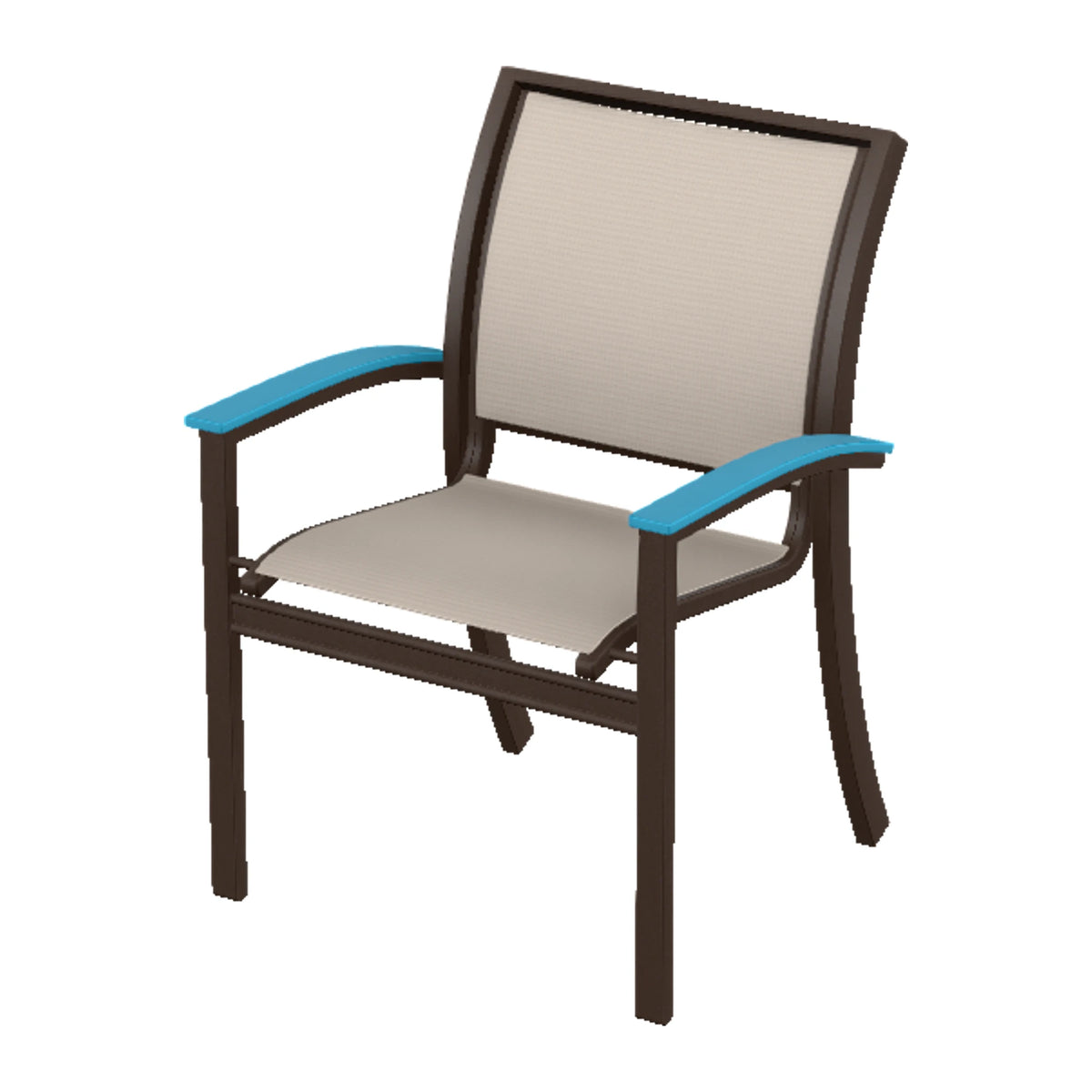 Bazza Sling Stacking Dining Chair — Kona PC / Aqua Accents
