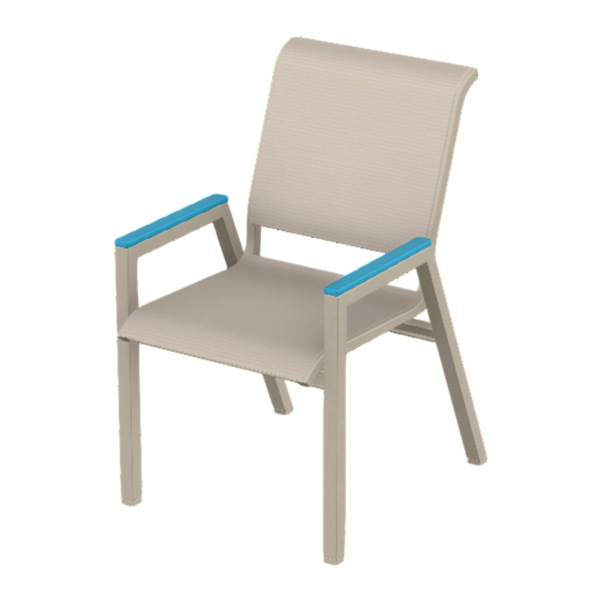 Bazza Sling Bistro Chair — Desert Sand PC / Aqua Accents