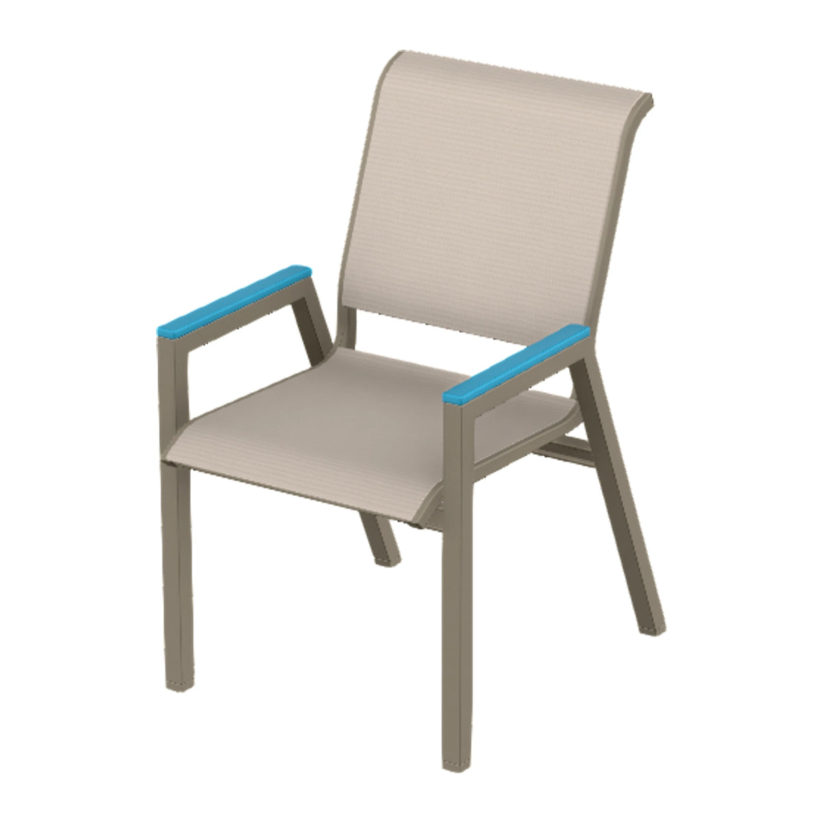 Bazza Sling Bistro Chair — Storm PC / Aqua Accents