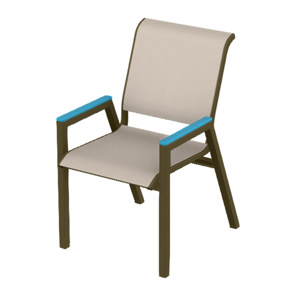Bazza Sling Bistro Chair — Beachwood PC / Aqua Accents