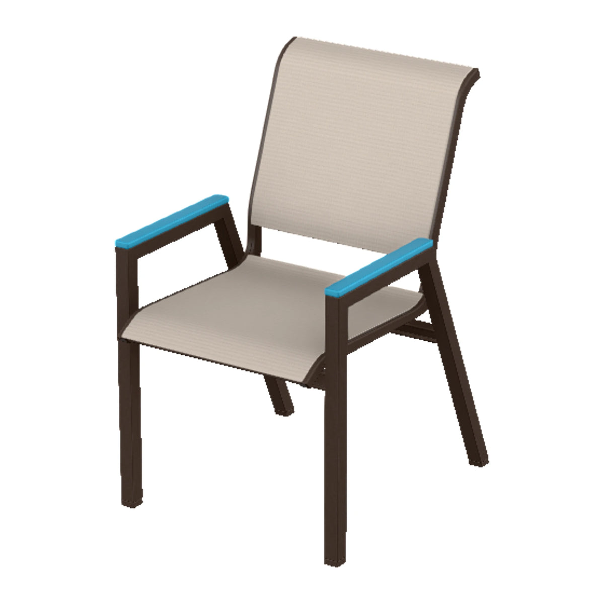 Bazza Sling Bistro Chair — Kona PC / Aqua Accents
