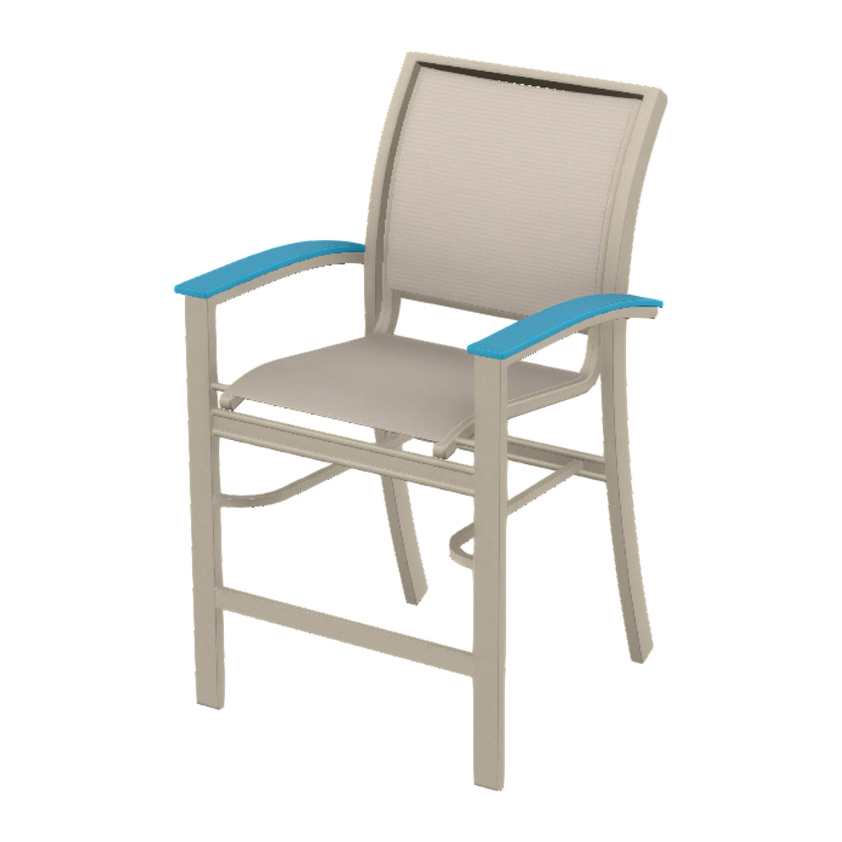 Bazza Sling Balcony Chair — Desert Sand PC / Aqua Accents