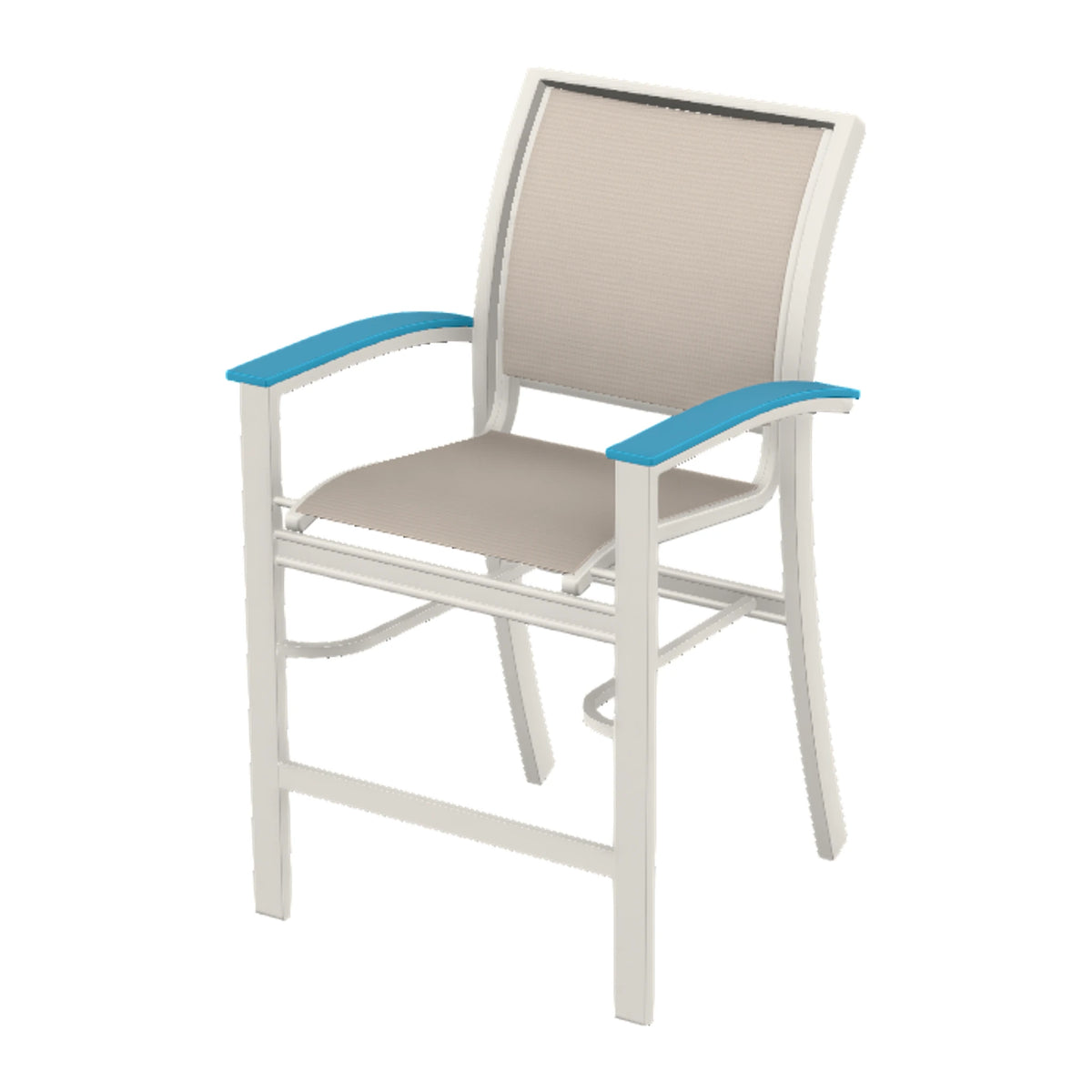 Bazza Sling Balcony Chair — Snow PC / Aqua Accents