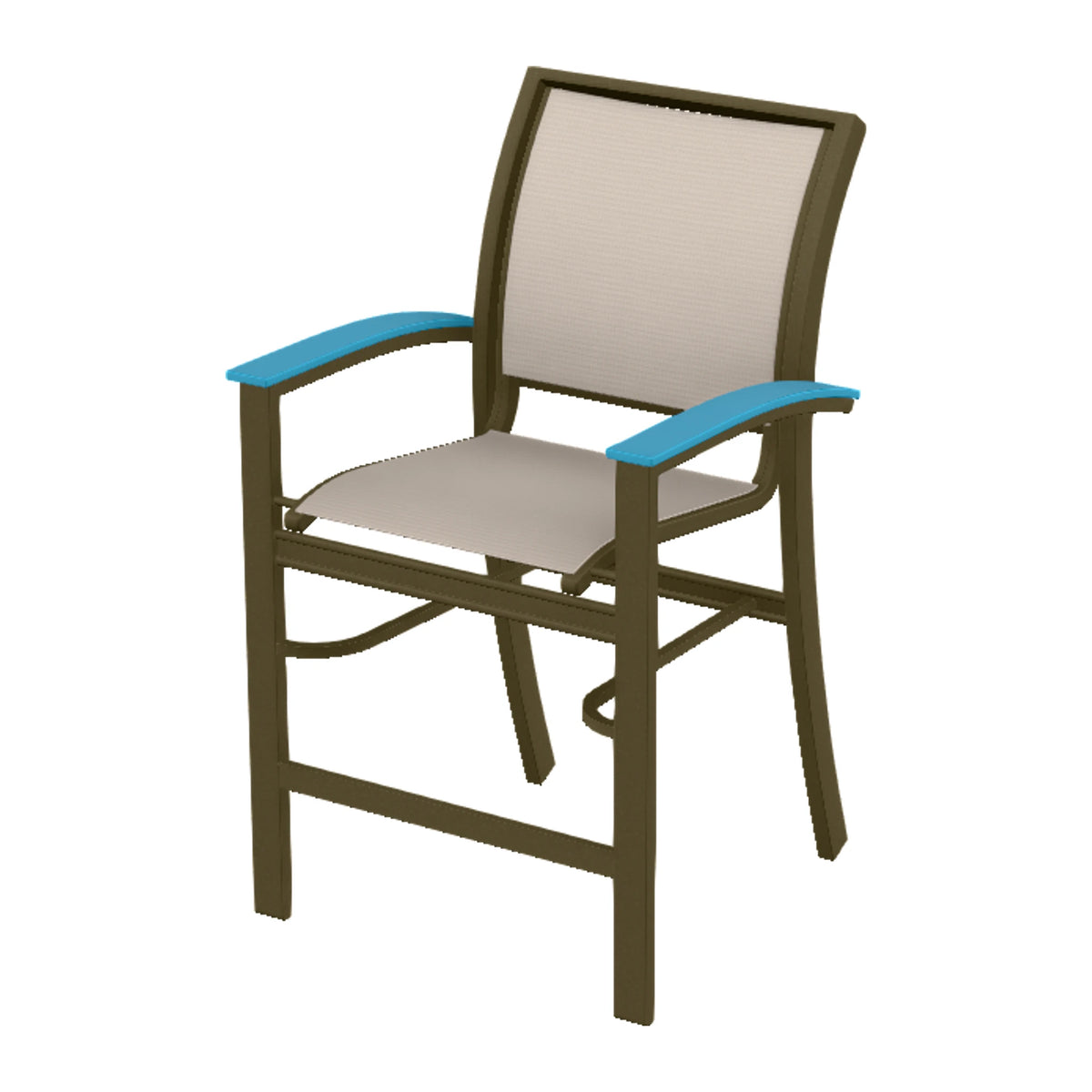 Bazza Sling Balcony Chair — Beachwood PC / Aqua Accents