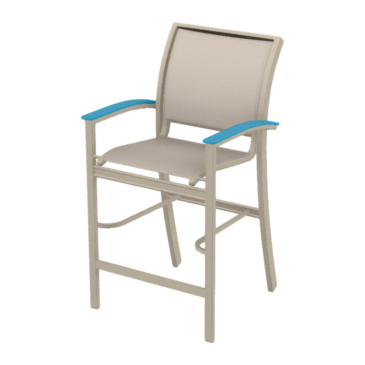 Bazza Sling Bar Chair — Desert Sand PC / Aqua Accents