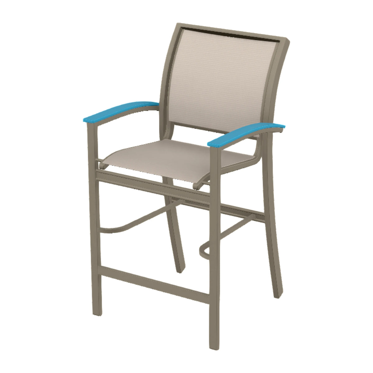 Bazza Sling Bar Chair — Storm PC / Aqua Accents