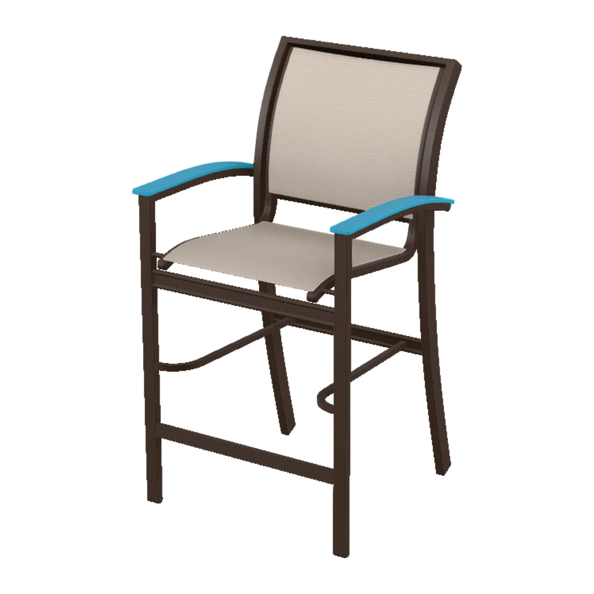 Bazza Sling Bar Chair — Kona PC / Aqua Accents