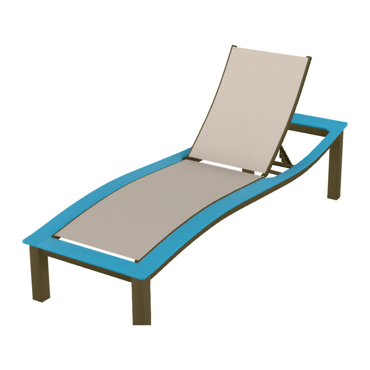 Bazza Sling Armless Chaise — Beachwood PC / Aqua Accents