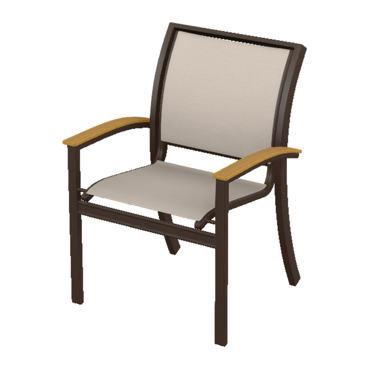 Bazza Sling Stacking Dining Chair — Kona PC / Teak Accents