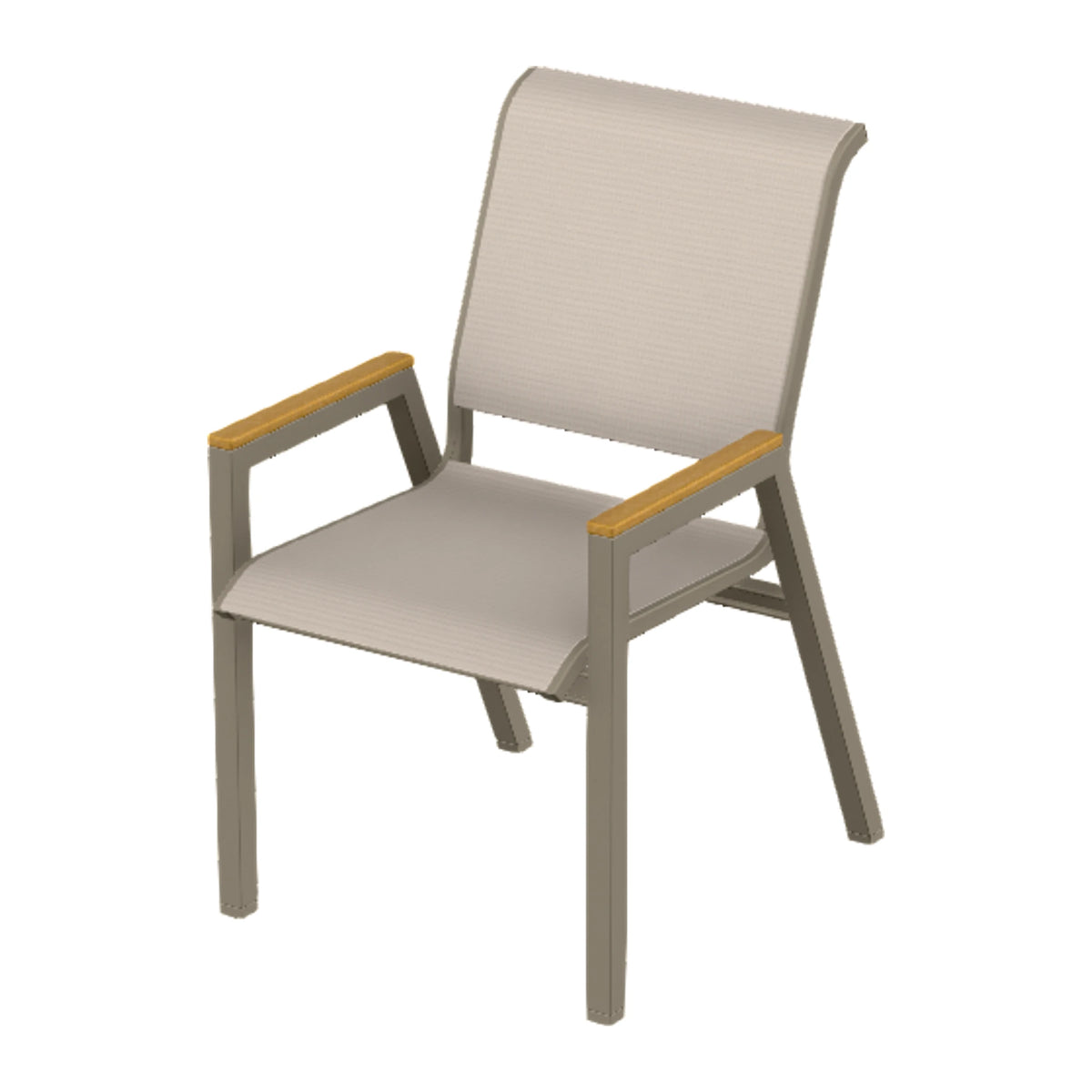Bazza Sling Bistro Chair — Storm PC / Teak Accents