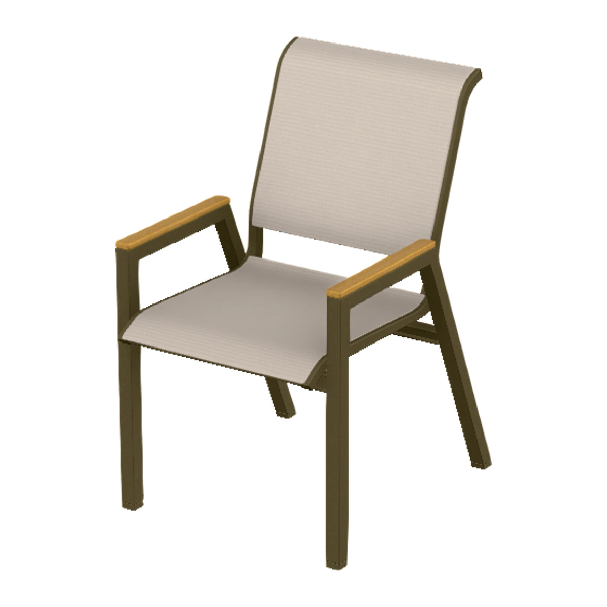 Bazza Sling Bistro Chair — Beachwood PC / Teak Accents