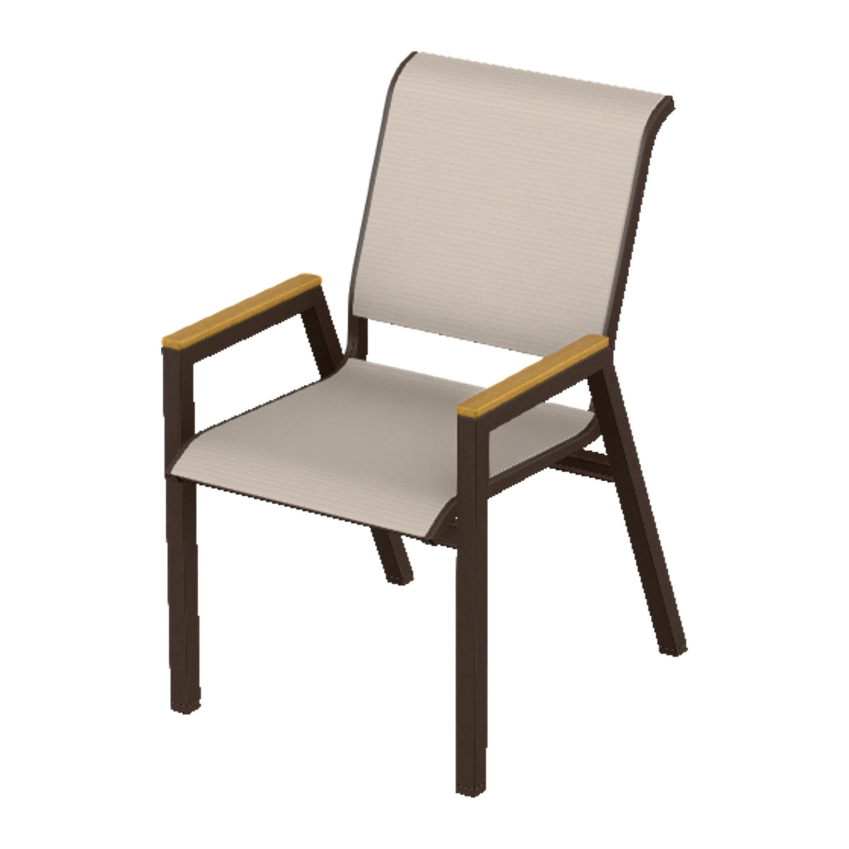 Bazza Sling Bistro Chair — Kona PC / Teak Accents