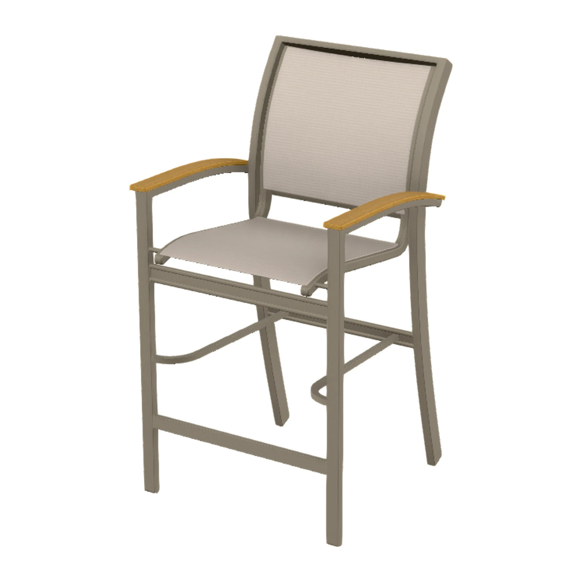 Bazza Sling Bar Chair — Storm PC / Teak Accents