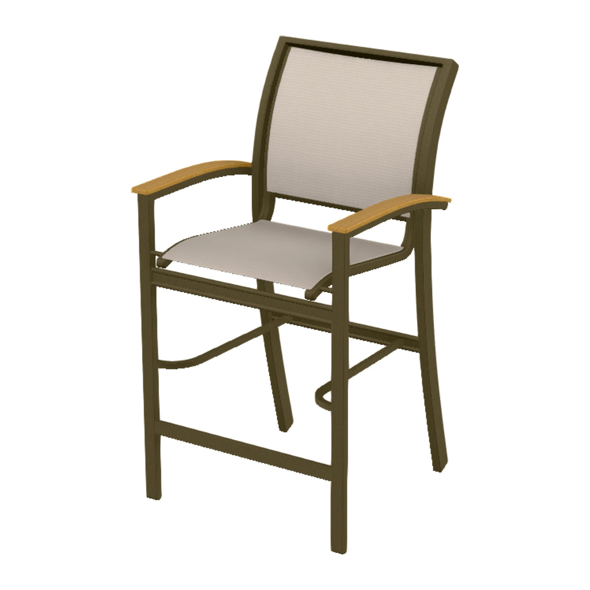 Bazza Sling Bar Chair — Beachwood PC / Teak Accents