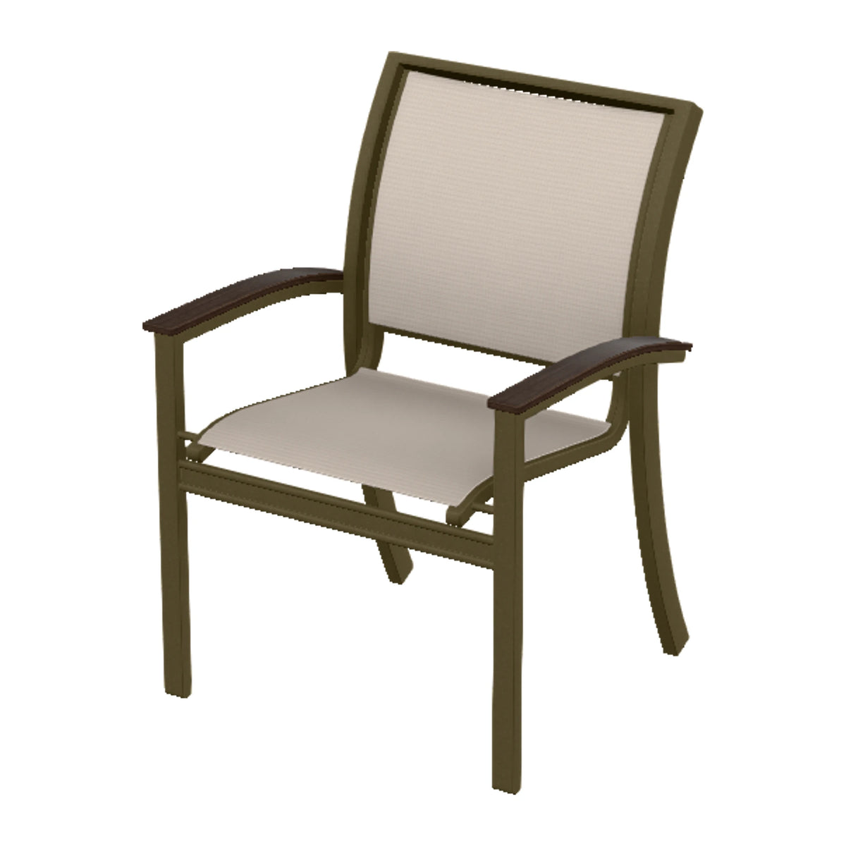 Bazza Sling Stacking Dining Chair — Beachwood PC / Chestnut Accents