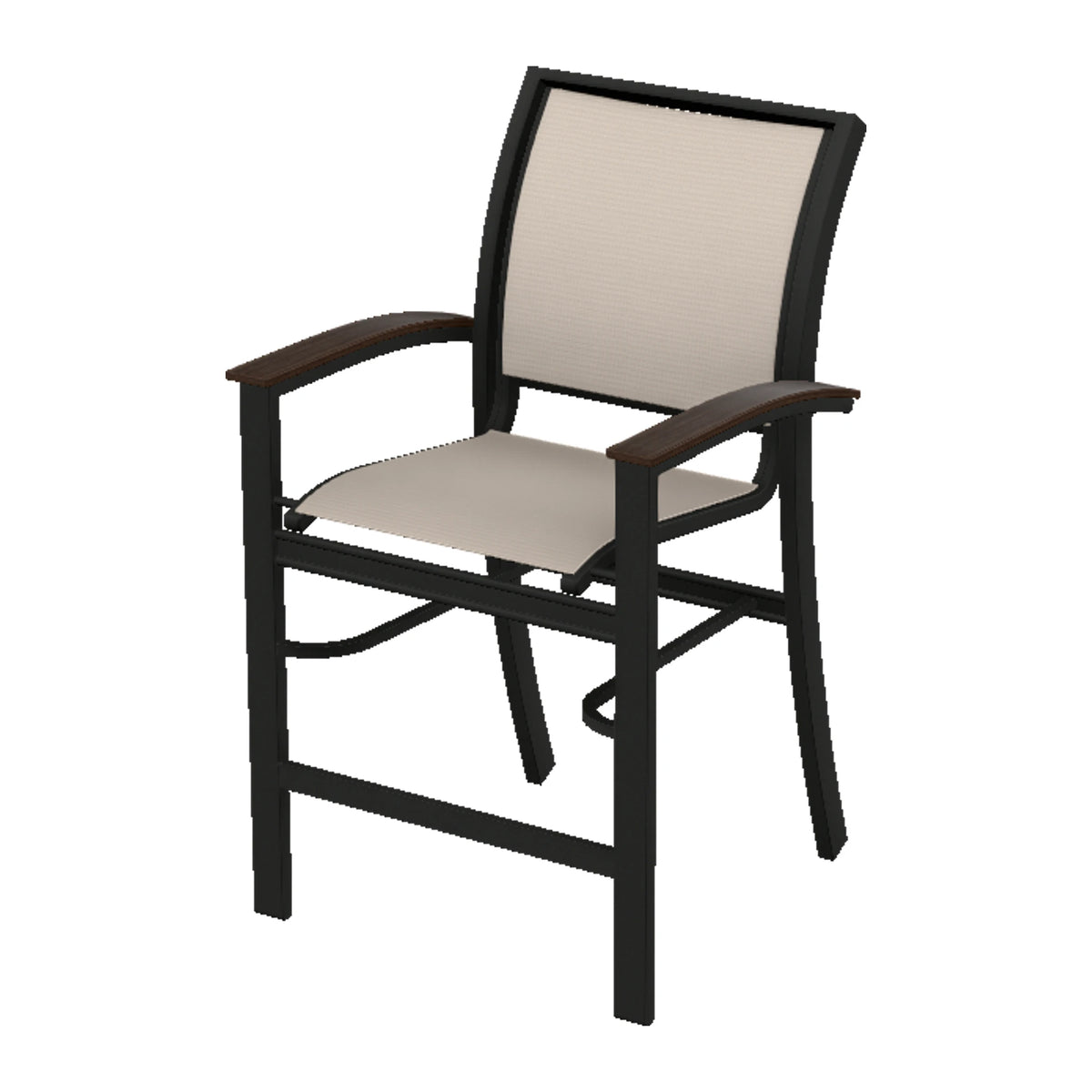 Bazza Sling Balcony Chair — Black PC / Chestnut Accents