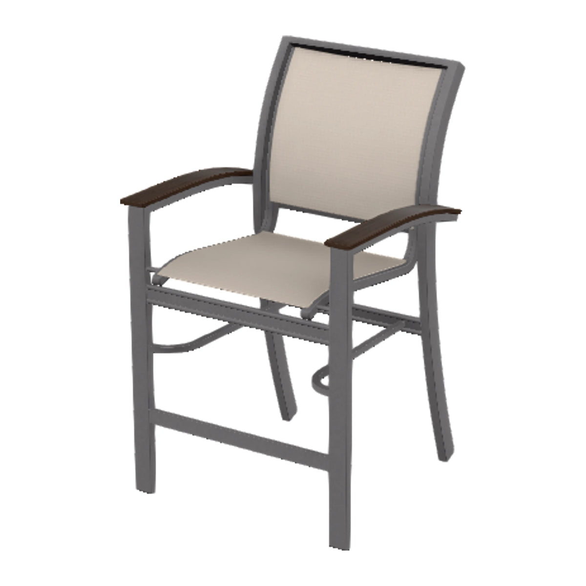 Bazza Sling Balcony Chair — Graphite Txt PC / Chestnut Accents