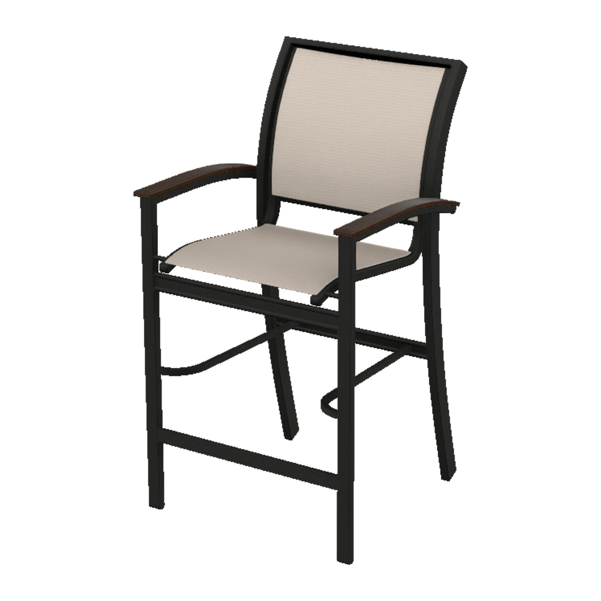 Bazza Sling Bar Chair — Black PC / Chestnut Accents