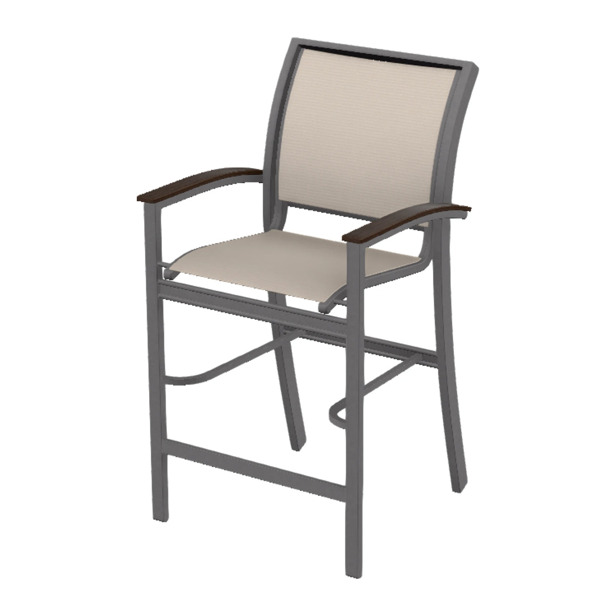 Bazza Sling Bar Chair — Graphite Txt PC / Chestnut Accents