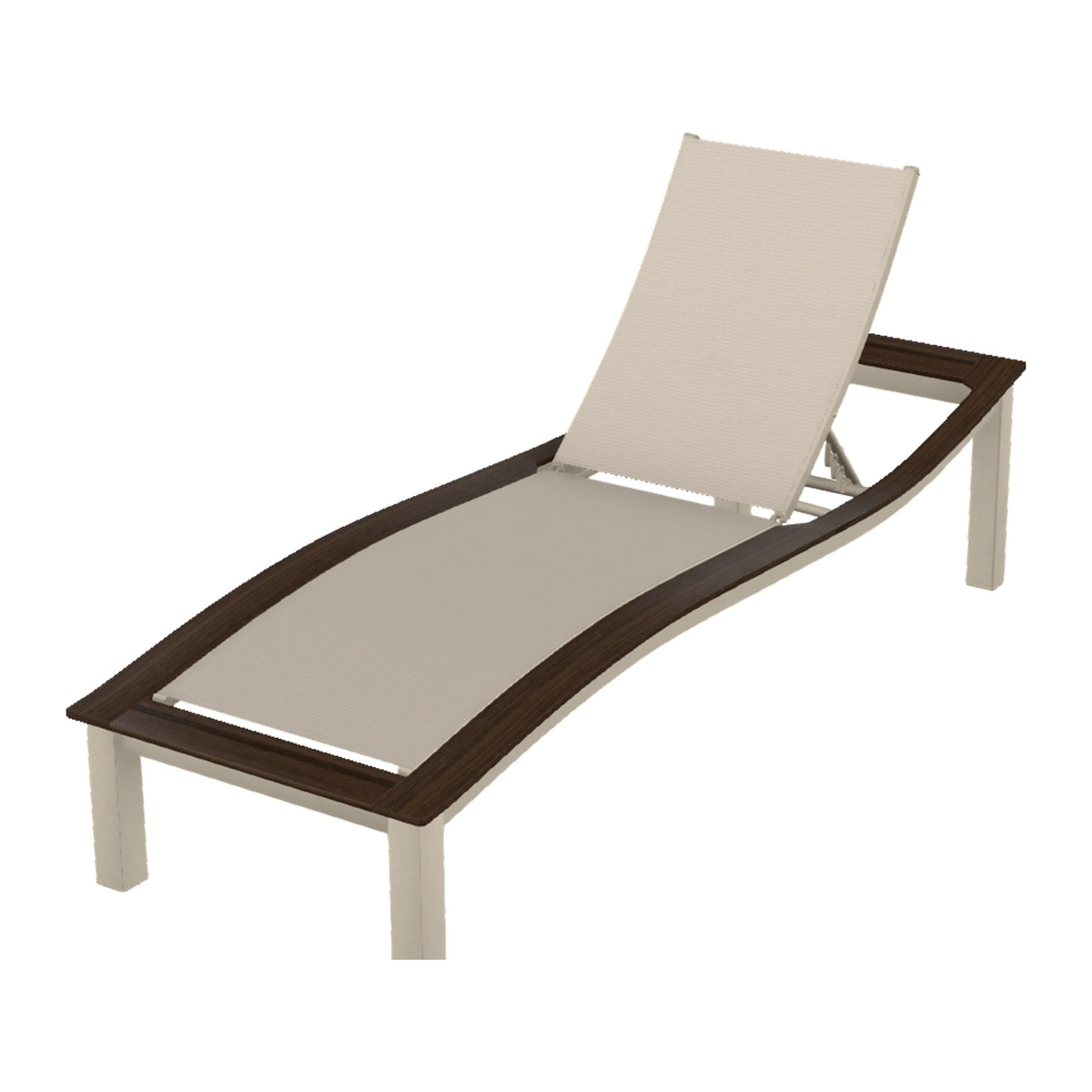 Bazza Sling Armless Chaise — Desert Sand PC / Chestnut Accents