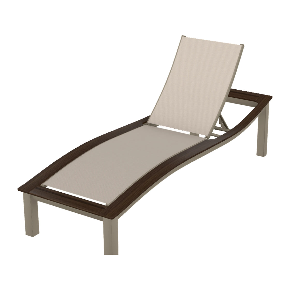 Bazza Sling Armless Chaise — Storm PC / Chestnut Accents