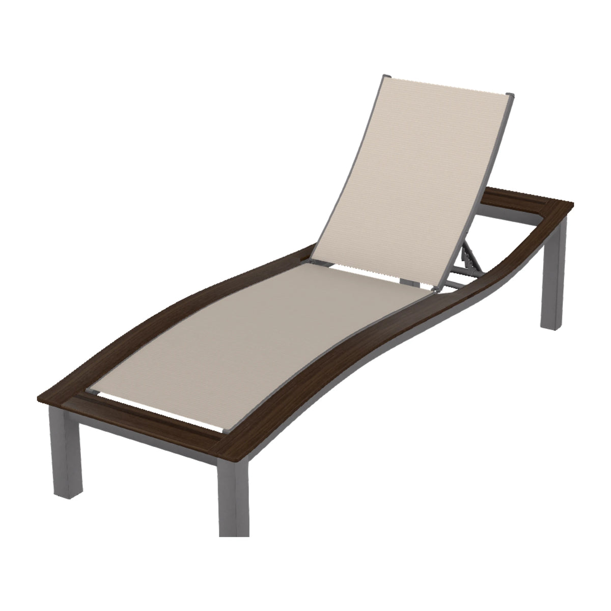 Bazza Sling Armless Chaise — Graphite Txt PC / Chestnut Accents