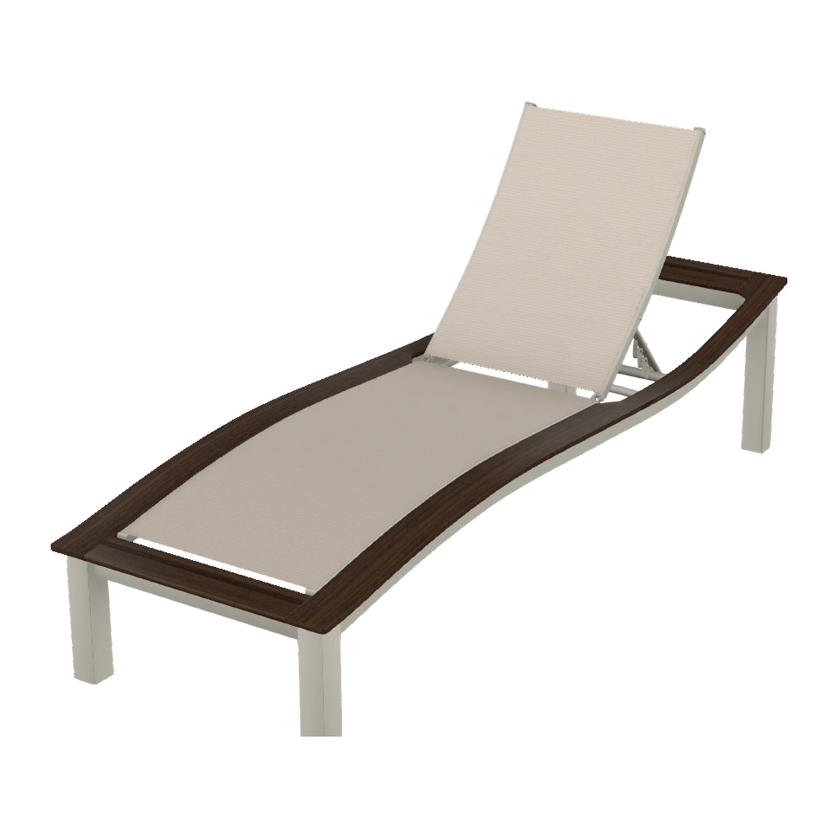 Bazza Sling Armless Chaise — Warm Grey PC / Chestnut Accents