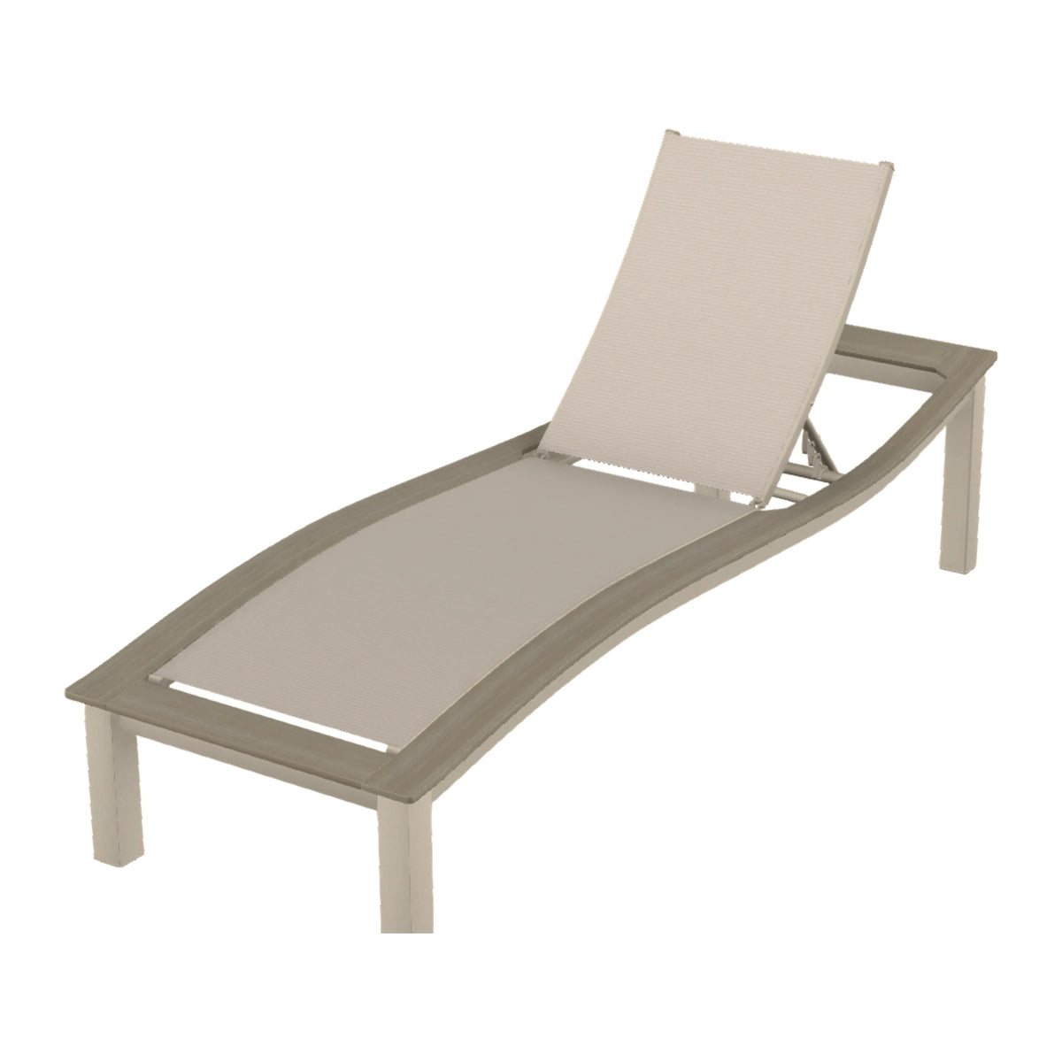 Bazza Sling Armless Chaise — Desert Sand PC / Weathered Wood Accent