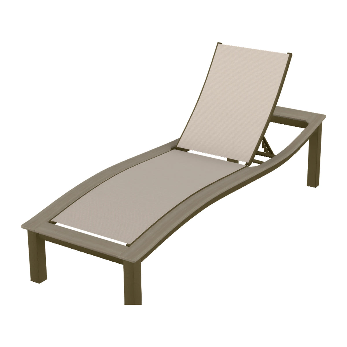 Bazza Sling Armless Chaise — Beachwood PC / Weathered Wood Accent
