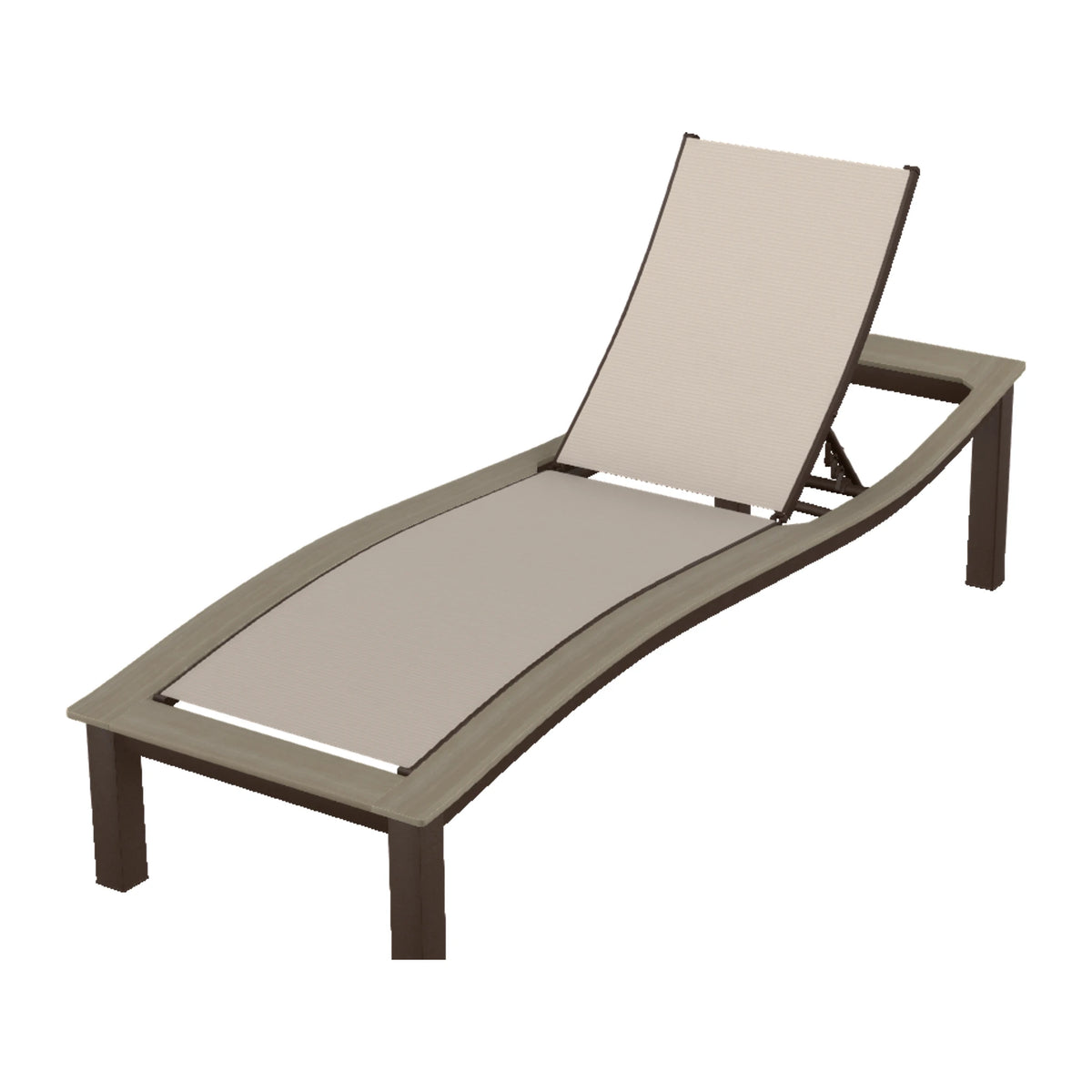 Bazza Sling Armless Chaise — Kona PC / Weathered Wood Accent